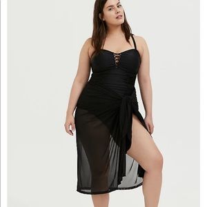 Torrid back mesh sarong / swim cover up